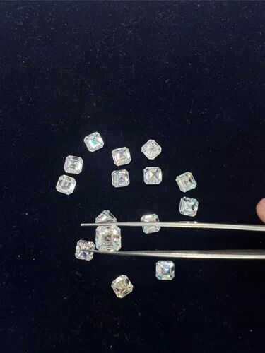 White Polished Assecher Cut Moissanite Diamond, For Jewellery Use, Packaging Type : Velvet Bag