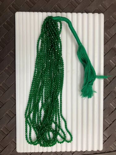 Round Plain Green Imitation Beads Necklace, For Artificial Jewellery, Size (Inches) : 3mm