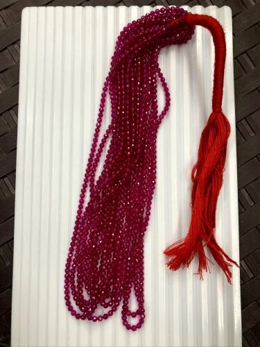 Red Cutting Imitation Beads Necklace, For Jewellery, Shape : Round