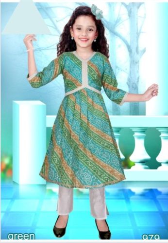 Chanderi Kurti Pant Set, Size : 24-38