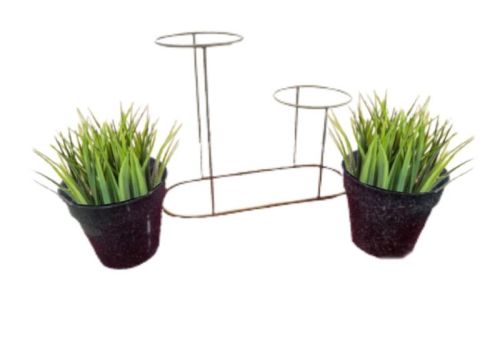 Dotted Polished Iron Globe Enterprises Two-merge Planter, For Balcony, Garden, Home, Hotel, Indoor, Outdoor