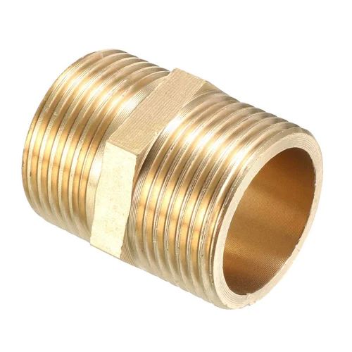 Round Polished Male Brass Coupler, For Jointing, Feature : Corrsion Proof, Durable, Fine Finished