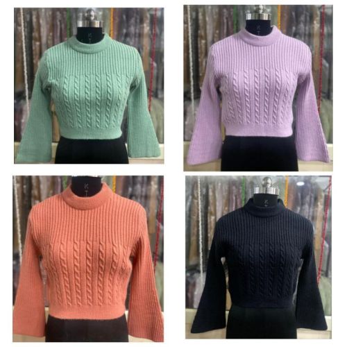 Wool Flat Knitted Womens Sweater, Specialities : Impeccable Finish, Embroidered, Easily Washable, Comfortable