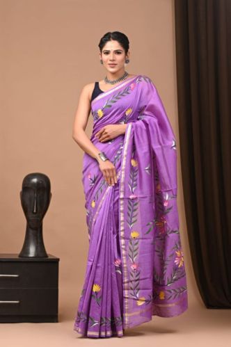 Hand Block Printed Chanderi Silk Saree, Speciality : Shrink-Resistant