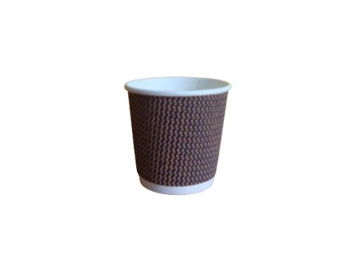 Brown 120ml Ripple Wall Paper Cup, Shape : Round