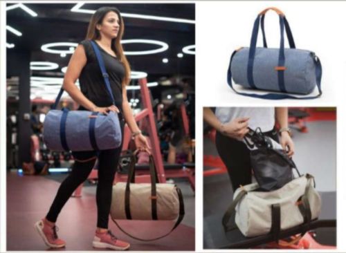 Polyester Plain Ladies Gym Duffle Bag