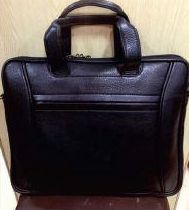Dark Brown Plain Leather Portfolio Bag, For Office Use, Gender : Male