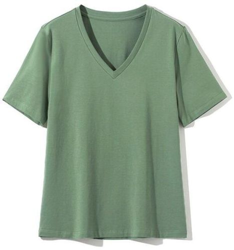 Plain Cotton Ladies V Neck Tops, Technics : Machine Made