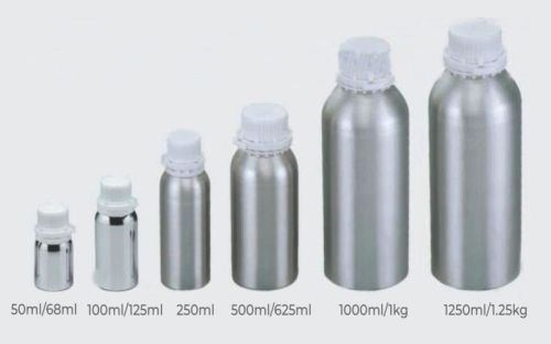 Silver Aluminium Bottle, For Industrial Use, Capacity : 5ml To 25kg