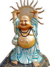 Fiberglass Laughing Buddha Statue, Color : Multicolor