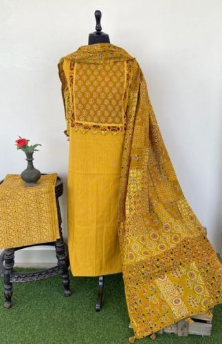 Shalley Embroidered Cotton Women Festival Dress, Style : Suit With Scarves Bottom