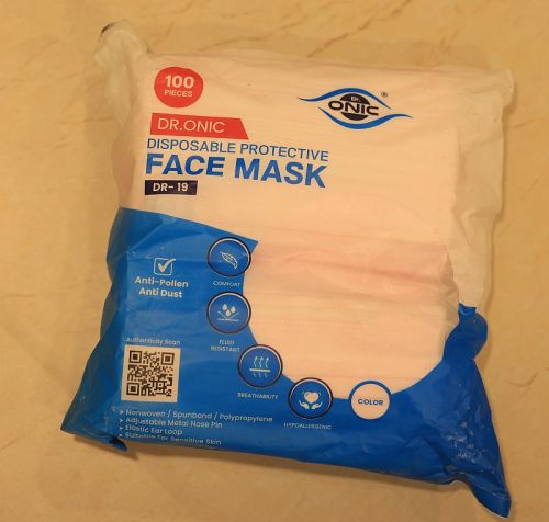 Dr. Onic Disposable Protective Face Mask, For Pharmacy, Laboratory, Hospital, Clinical, Feature : Fluid Resistant
