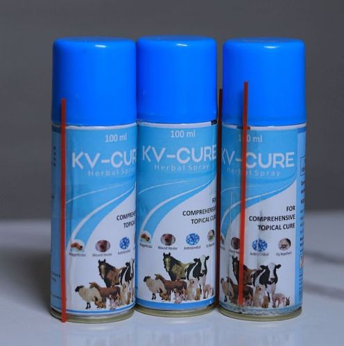 Liquid KV-Cure Herbal Spray, For Animal, Packaging Size : 100 Ml