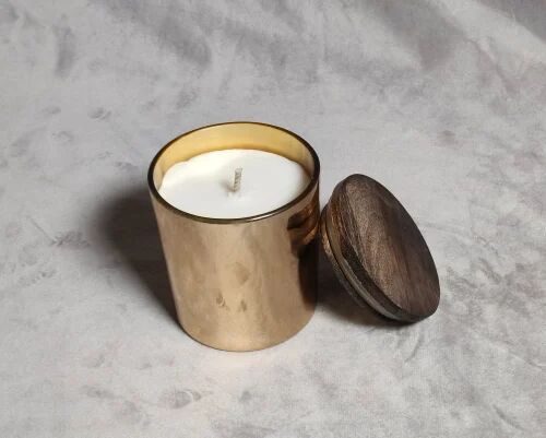 Cylindrical Soy Wax Jasmine Scented Candle, Speciality : Smokeless, Fine Finished, Smooth Texture