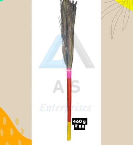 Multicolor 460Gm Plain Double Handle Grass Broom, For Cleaning, Handle Material : LDPE
