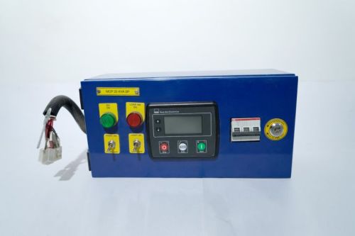 Blue 20 KVA Genset Control Panel, For Industrial, Power Source : Electric