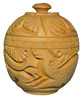 Round Plain Polished Wood 45 Gm Sindoor Box, For Storage