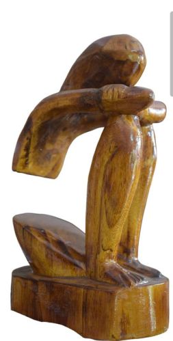 Brown Polished Wood Statue Of Half Human, For Garden, Home, Office, Shop, Style : Antique, Modern