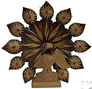 Wooden Peacock Statue, For Interior Decor, Office, Home, Gifting, Packaging Type : Thermocol Box