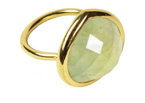 Ladies Gold Plating Prehnite Ring, Size : Multisizes