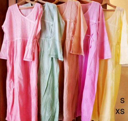 Plain Chikankari Kurtis, Technics : Embroidery Work