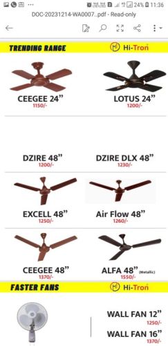 All Hi Tron Ceiling Fans, Feature : Low Power Saver, Fine Finish