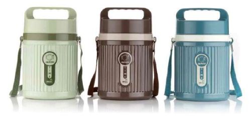 Round Polished Steel Lunch Time Tiffin Box, For Food Packing