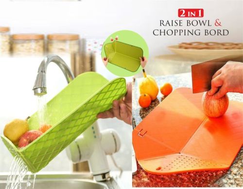 Plain Plastic Raise Bowl Chopping Board, For Kitchen, Size : Standard