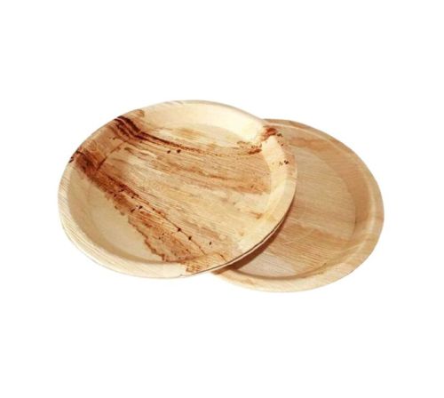 Plain Round Areca Leaf Plate, For Serving Food, Color : Light Brown, Creamy