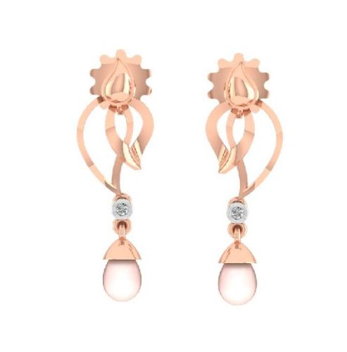 Gold 4.792 Grams Diamond Earrings, Occasion : Party Wear