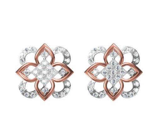 Gold 7.269 Grams Diamond Earrings, Occasion : Party Wear