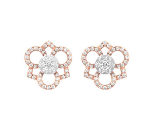 Gold 7.335 Grams Diamond Earrings, Occasion : Party Wear, Wedding Wear