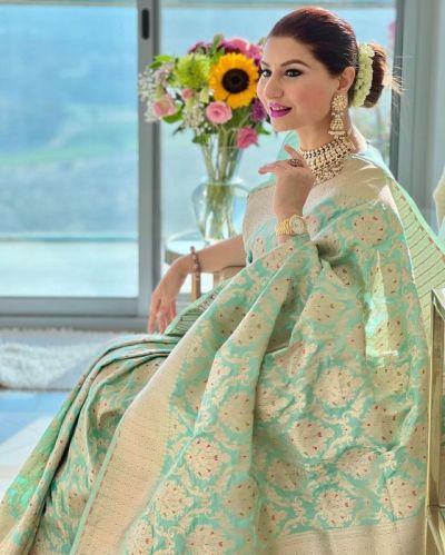 222 Light Green Litchi Silk Sarees, Occasion : Traditional