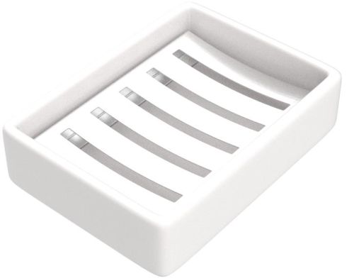 White Rectangular Ceramic Soap Dish, For Bathroom, Size : Standard