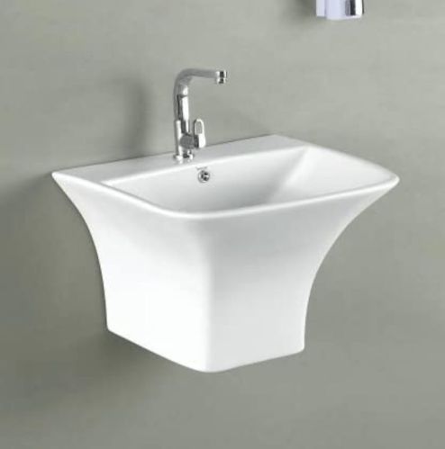 Ceramic Wall Hung Wash Basin, For Bathroom, Color : White