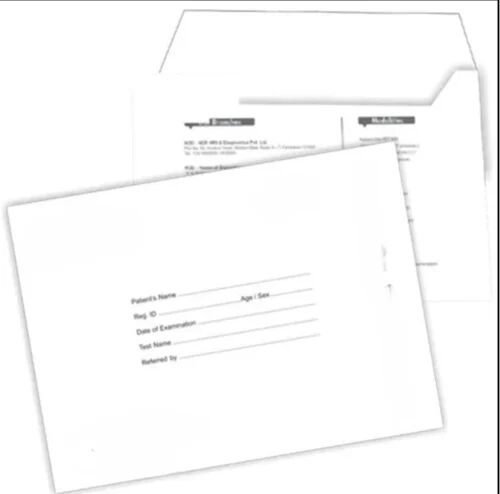 White Rectangular Printed X-Ray Paper Envelope