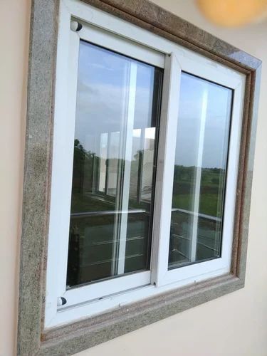 2 Track UPVC Sliding Window, Frame Color : White