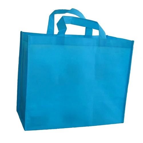 Rectangular Plain Non Woven Blue Loop Handle Bag, For Shopping, Carry Capacity : 5kg
