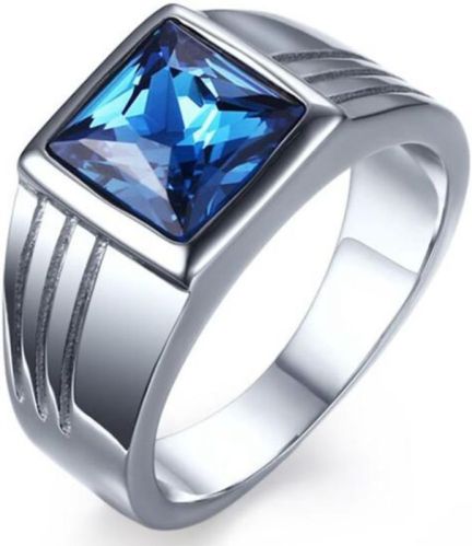 Polished Silver Mens Blue Sapphire Rings, Style : Antique