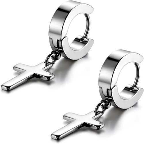 Plain Polished Mens Silver Dangle Earrings, Style : Modern