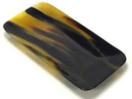 Black Handcrafted Horn Tray, For Serving Use, Shape : Rectangular