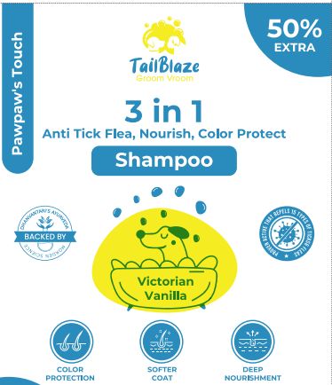 3 In 1 Nourish Dog Shampoo, Packaging Type : Plastic Pouch