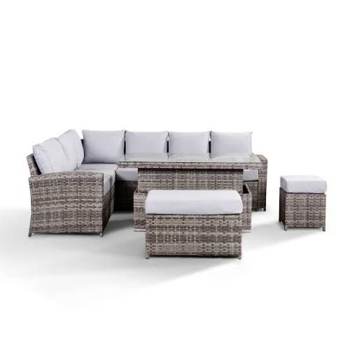 White Brown Outdoor Foam Sofa Set