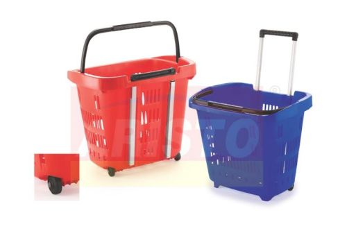 Multi Color Rectangular Aristo Omega Trolley Shopping Plastic Basket, For Picnic Items