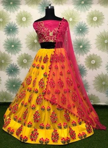 Georgette Net Lehenga Choli, Feature : Easy Washable, Attractive Look