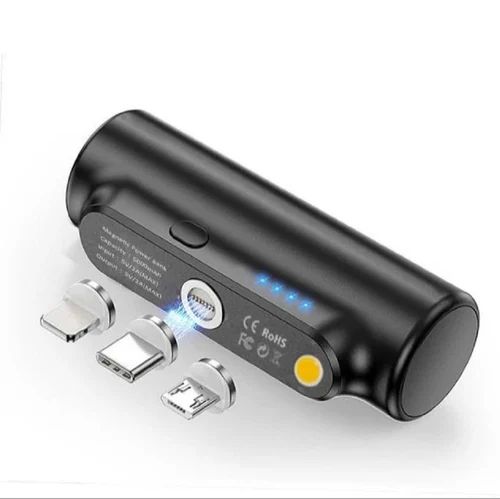 5000 mAh Mini Magnetic Power Bank, Color : Black