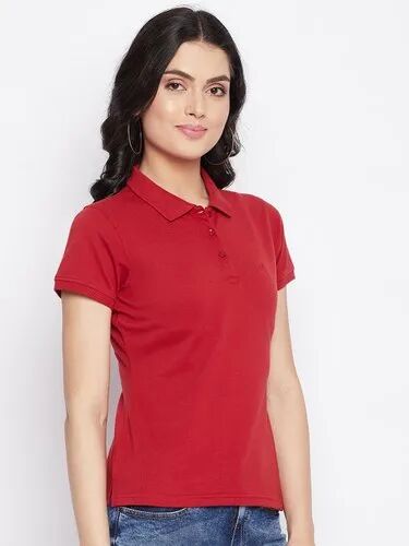 Cotton Ladies Polo T Shirt, Size : All Sizes