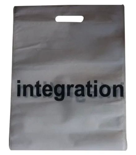 White D Cut Non Woven Bag, For Shopping, Size : 12x15 Inch