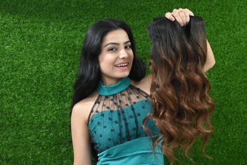 Brownish Clip-in Human Hair Extension, For Parlour, Personal