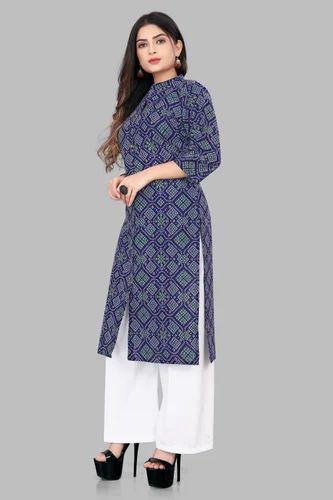 Ladies Printed Kurti Palazzo Suit, Size : M